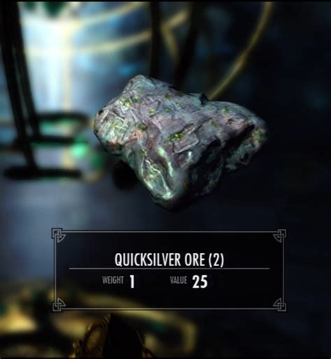 The way that I found the change, with the tip from IsharaMeradin, was to expand Skyrim. . Quicksilver ore skyrim